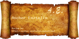 Ascher Esztella névjegykártya